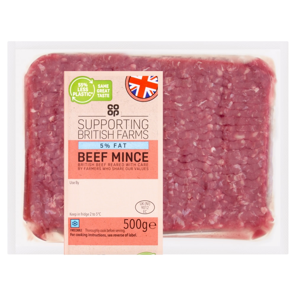 Co-op British 5% Fat Beef Mince 500g