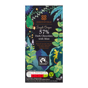 Co-op Irresistible Dark Chocolate 57% with Mint 100g