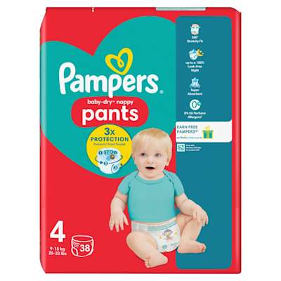 Pampers Baby Dry Pants S4 Nappies Essential Pack 38pk Co-op