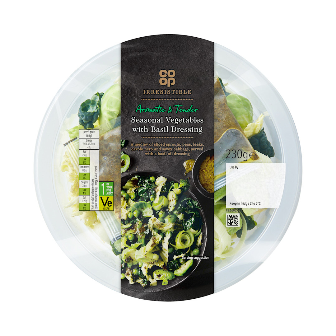 Co-op Irresistible Seasonal Green Vegetable Medley with Basil Infused Extra Virgin Olive Oil