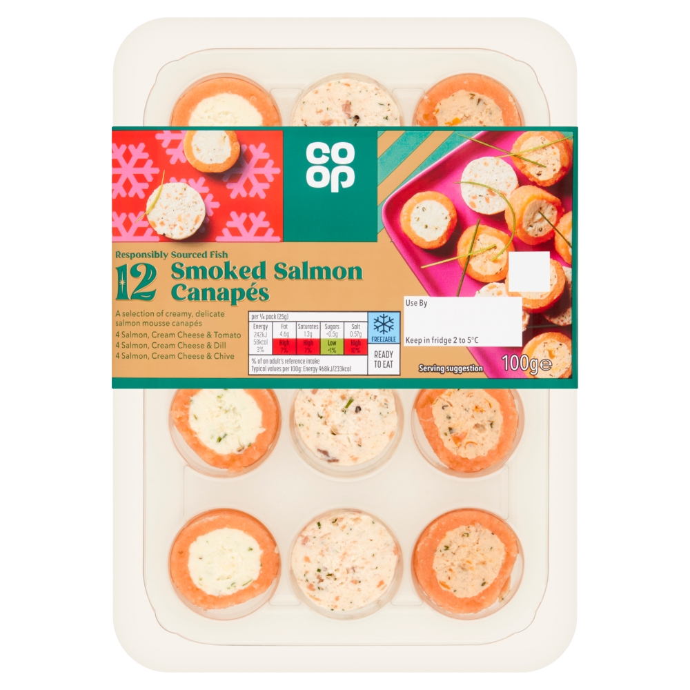 Co-op Smoked Salmon Canape 12pk 
