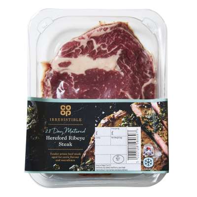 Co-op Irresistible 28 Day Matured Hereford Ribeye Steak 227g