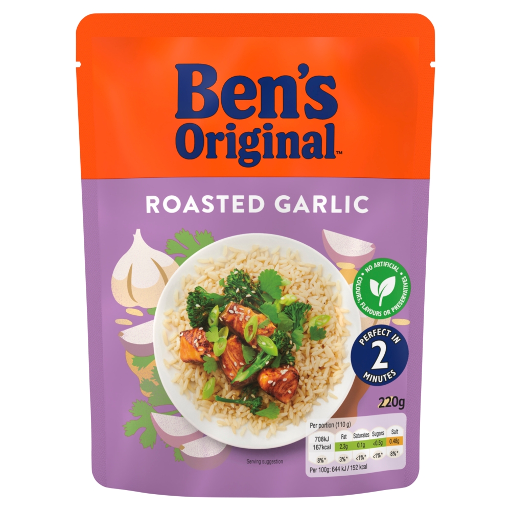 Bens Original Roasted Garlic Microwave Rice 220g