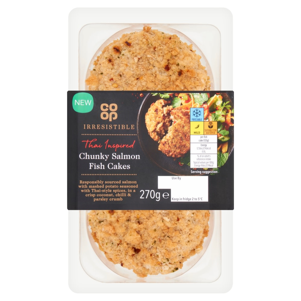 Co-op Irresistible Thai Inspired Chunky Salmon Fish Cakes 270g