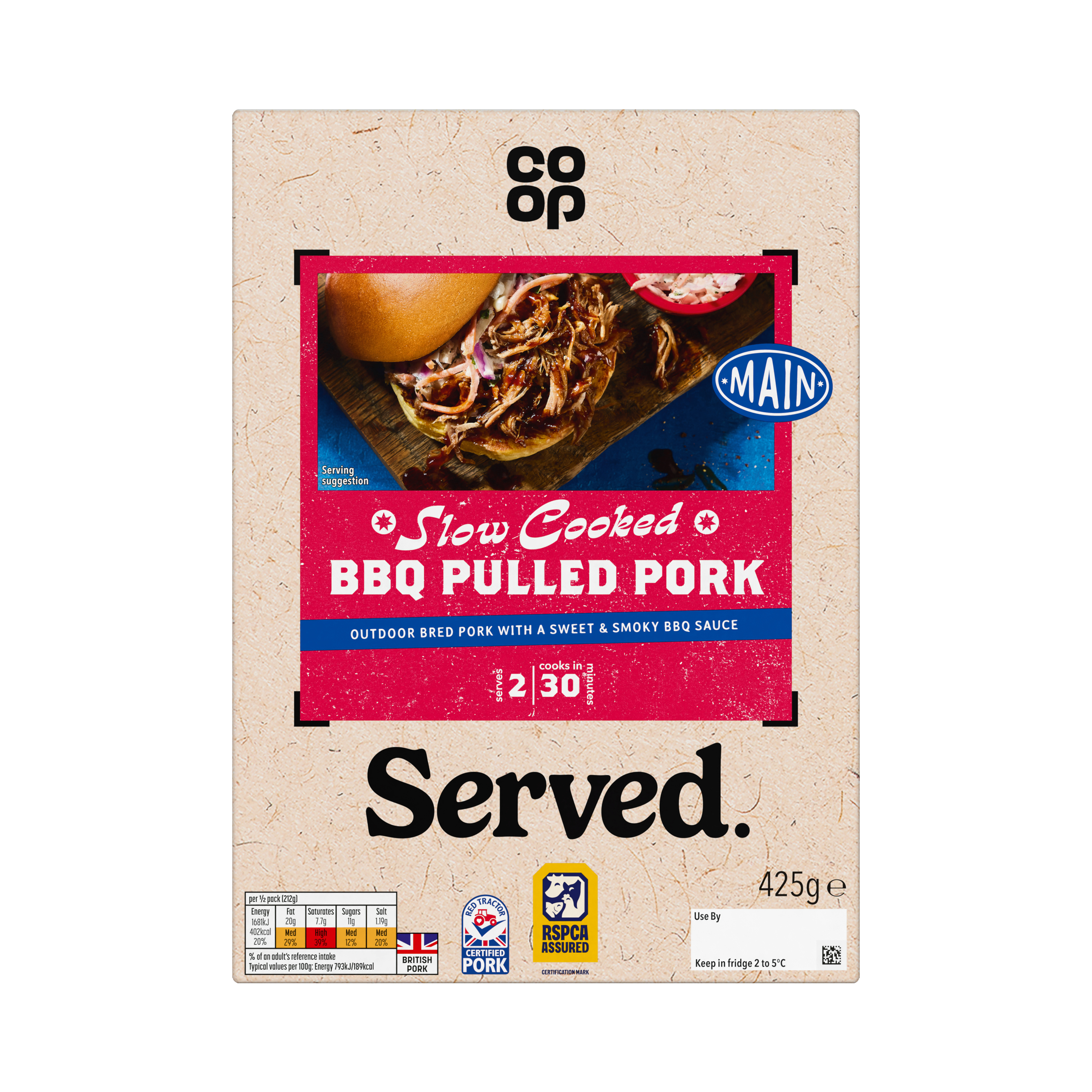 Co-op BBQ Pulled Pork 425g