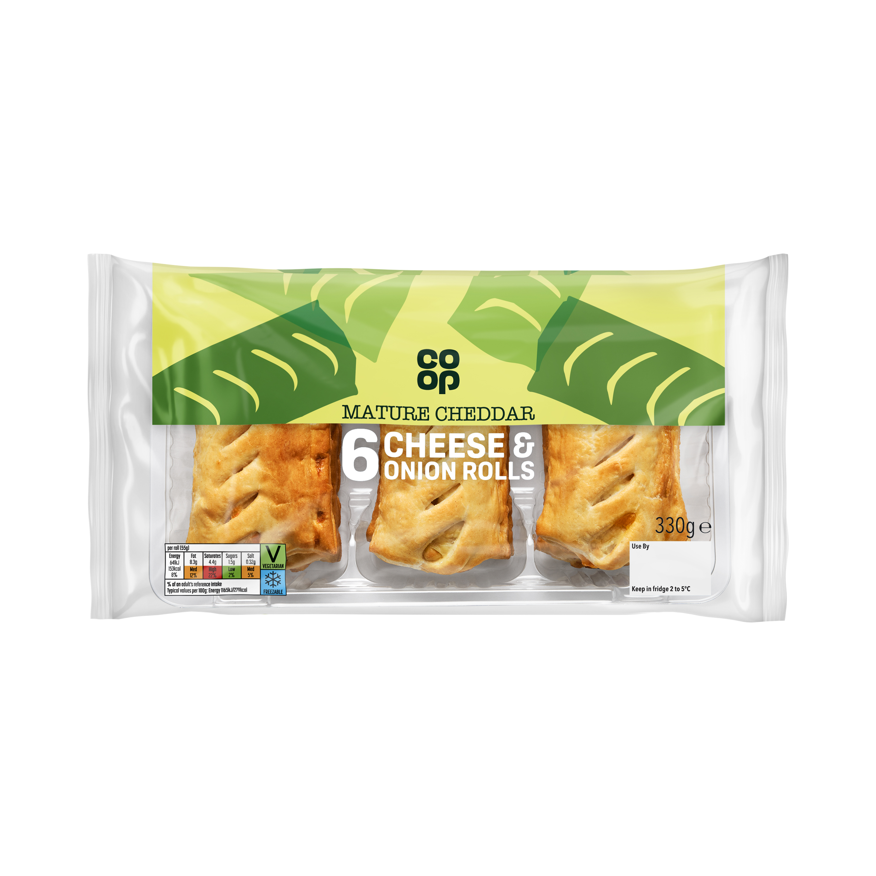 Co-op 6 Cheese & Onion Rolls 330g