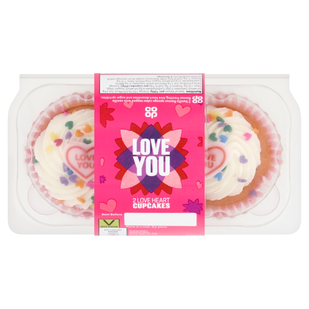 Co-op 2 Love Heart Cupcakes