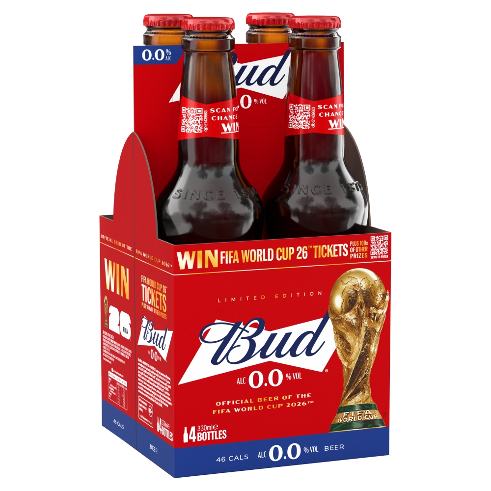 Budweiser Zero 0% Beer Bottles 4x300ml