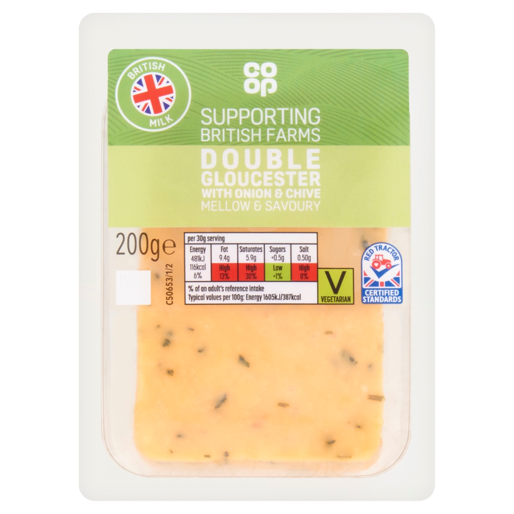 Co-op Double Gloucester Onion & Chive 200g