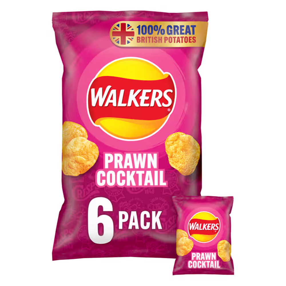  Walkers Prawn Cocktail 6pk