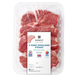 Co-op Honest Value Pork Shoulder Steaks 600g