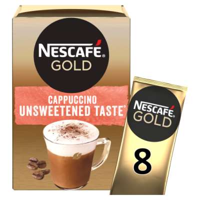Nescafe Gold Cappuccino Unsweetened Instant Coffee 8 x 14.2g Sachets