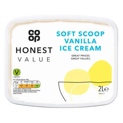 Co-op Honest Value Soft Scoop Vanilla Ice Cream 2 Ltr