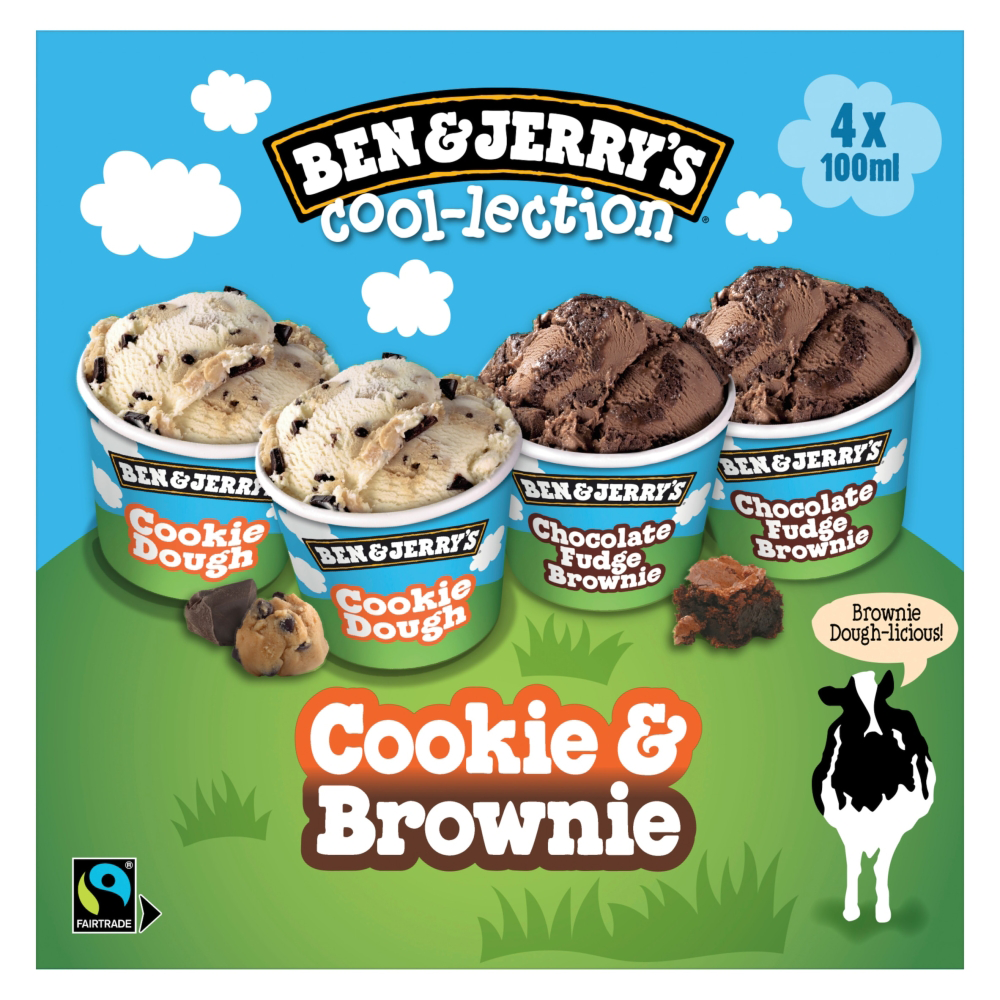 Ben & Jerrys Cookie & Brown Coll 4 x 100ml