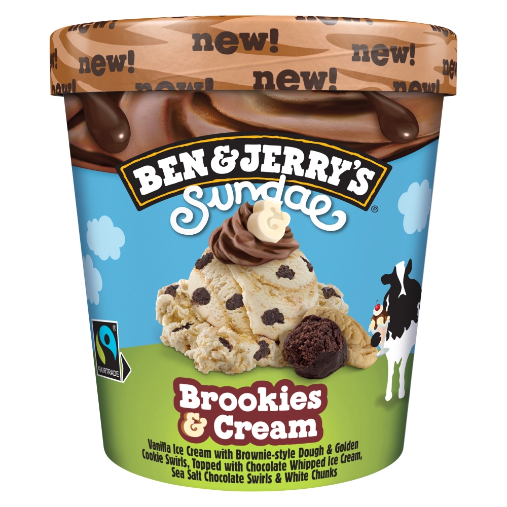 Ben & Jerry's Sundae Brookies & Cream Ice Cream Tub 427ml