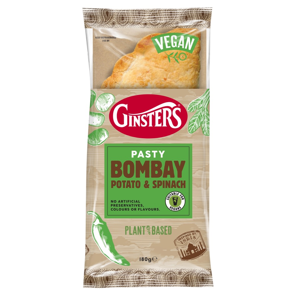 Ginster Pasty Bombay Potato & Spinach 180G