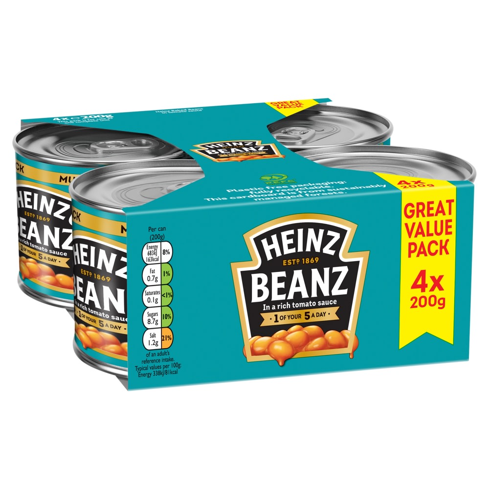 Heinz Beans 4pk 800g