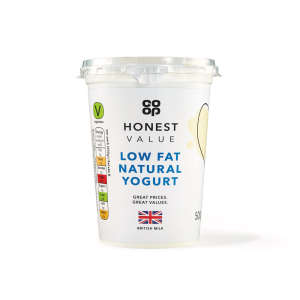 Co-op Honest Value Low Fat Natural Yogurt 500g