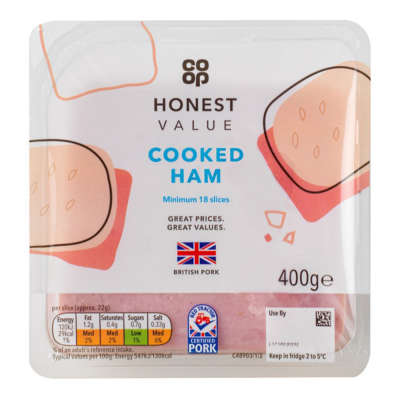 Co-op Honest Value Ham 400g