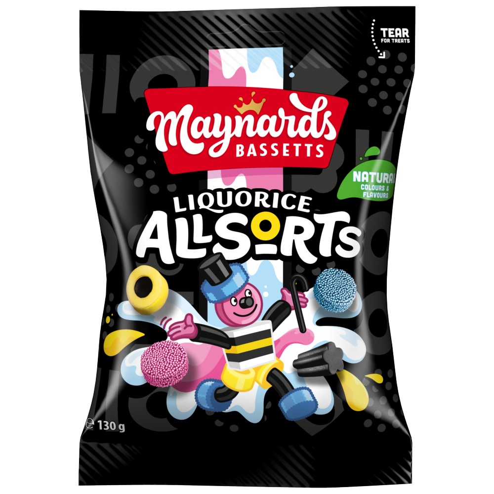 Maynards Bassetts Liquorice Allsorts Sweets Sharing Bag 130g