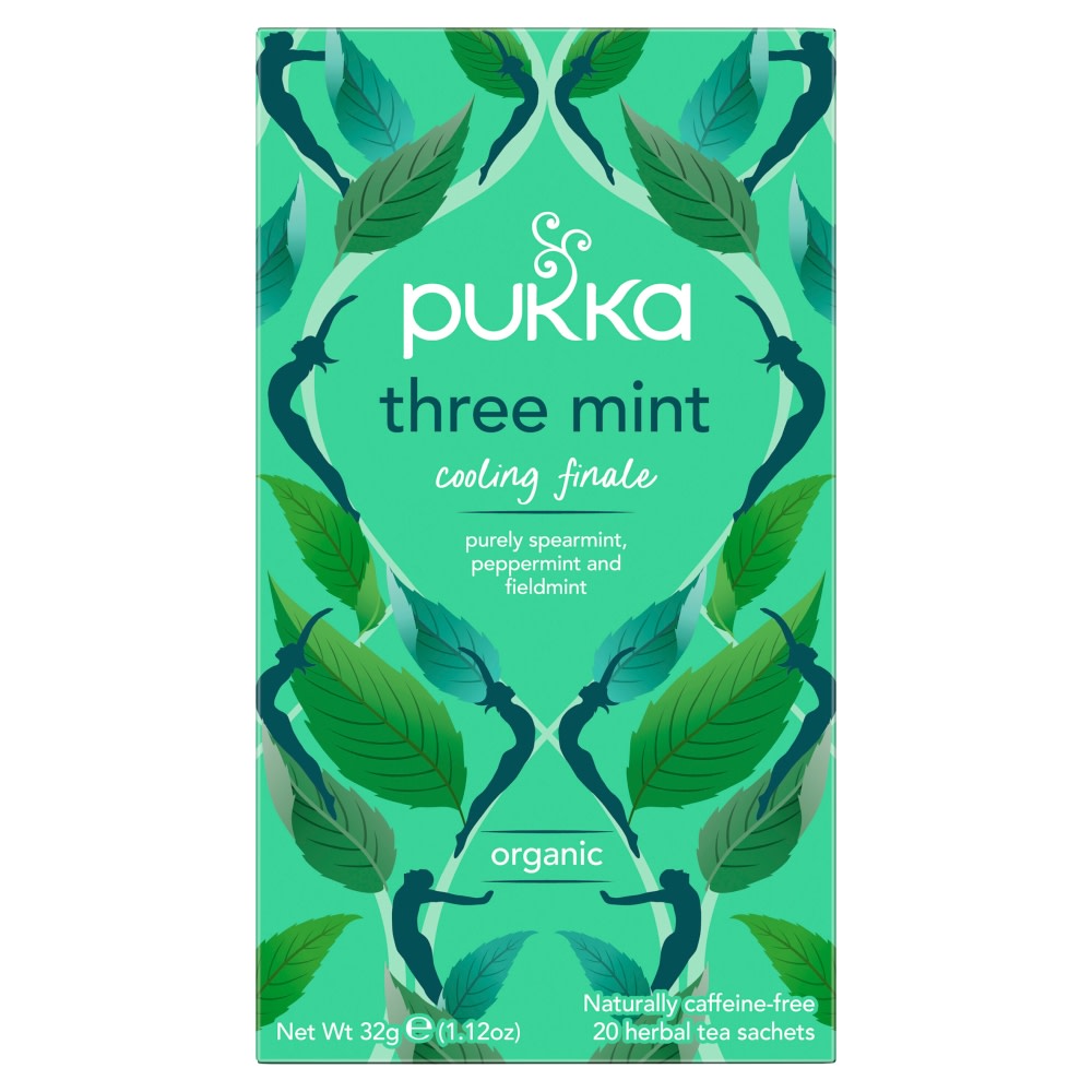 PUKKA Organic Three Mint Tea with Peppermint 40 Herbal Tea Bags