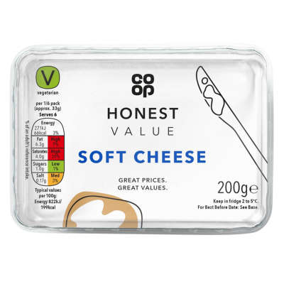 Co-op Honest Value Soft White Cheese 200g