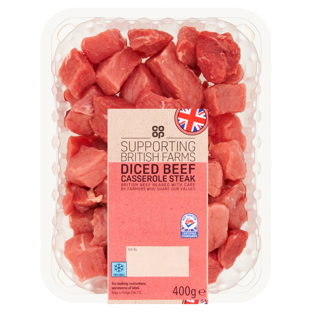 Co-op British Diced Beef Casserole Steak 400g