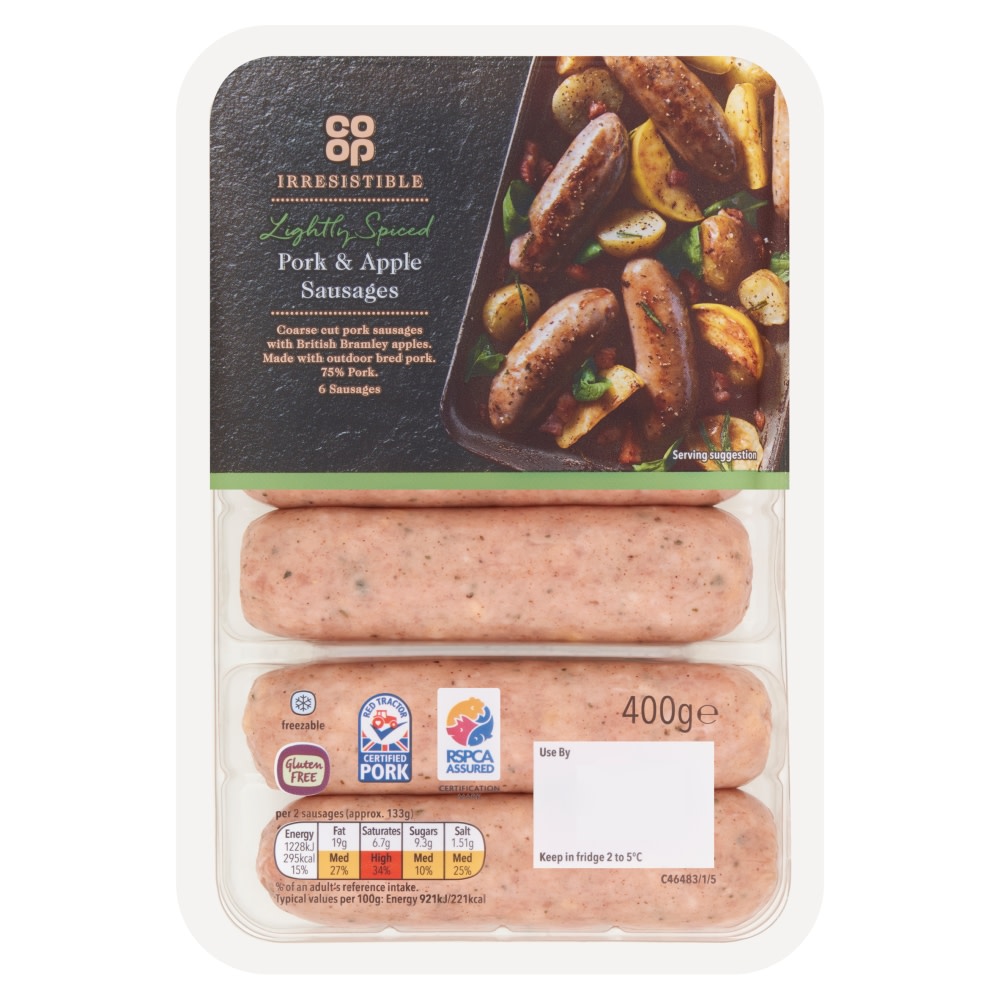 Co-op Irresistible Pork and Apple Sausages 400g