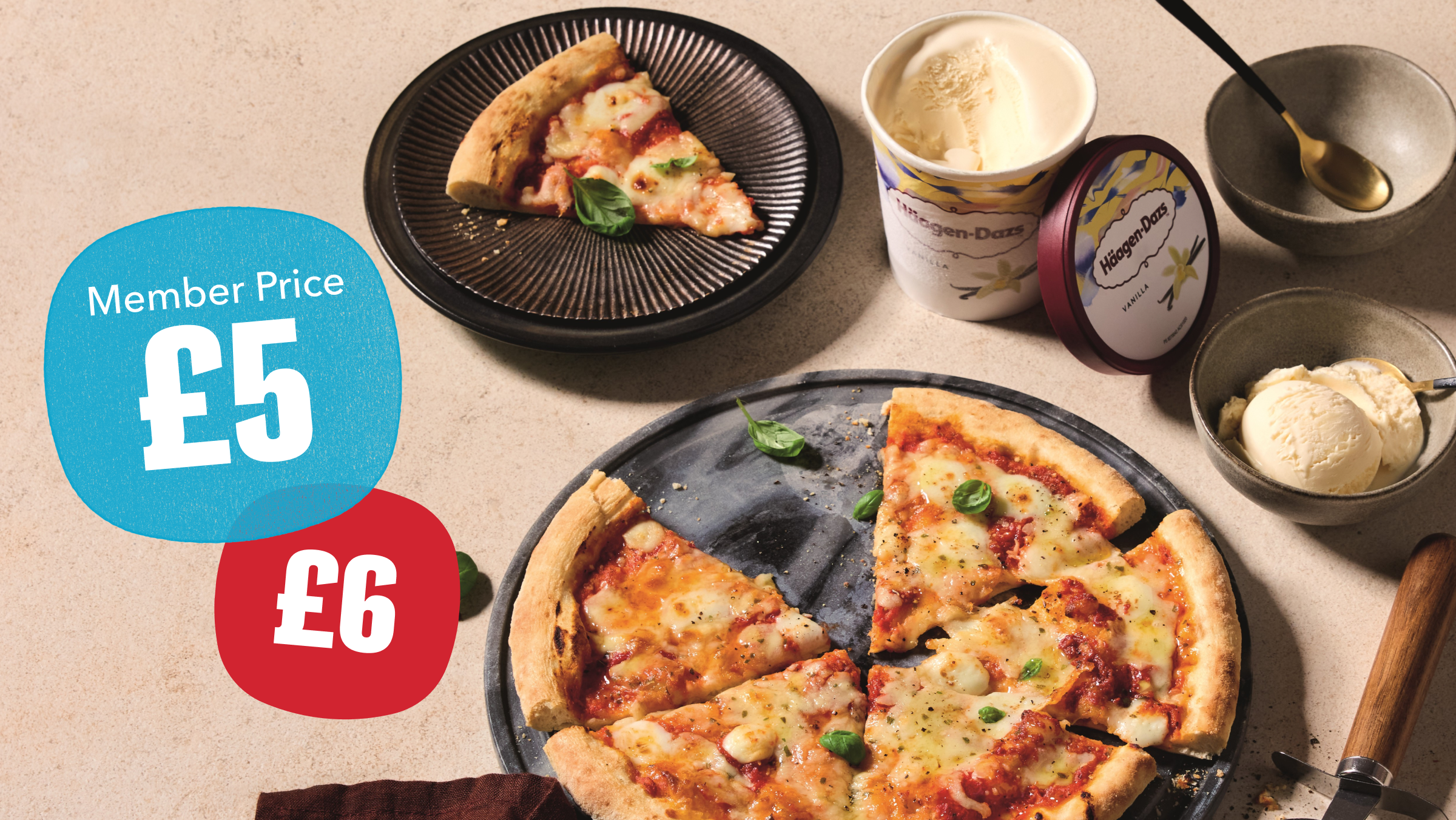 IRRESISTIBLE PIZZA + 1 ICE CREAM FOR £5