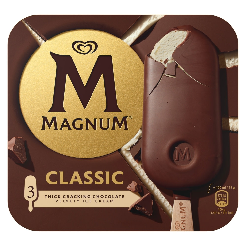Magnum Classic Vanilla Ice Cream Sticks3x100ml