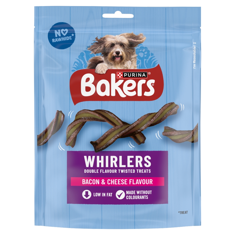Bakers Treats Whirlers Dog Treat Bacon & Cheese 130g