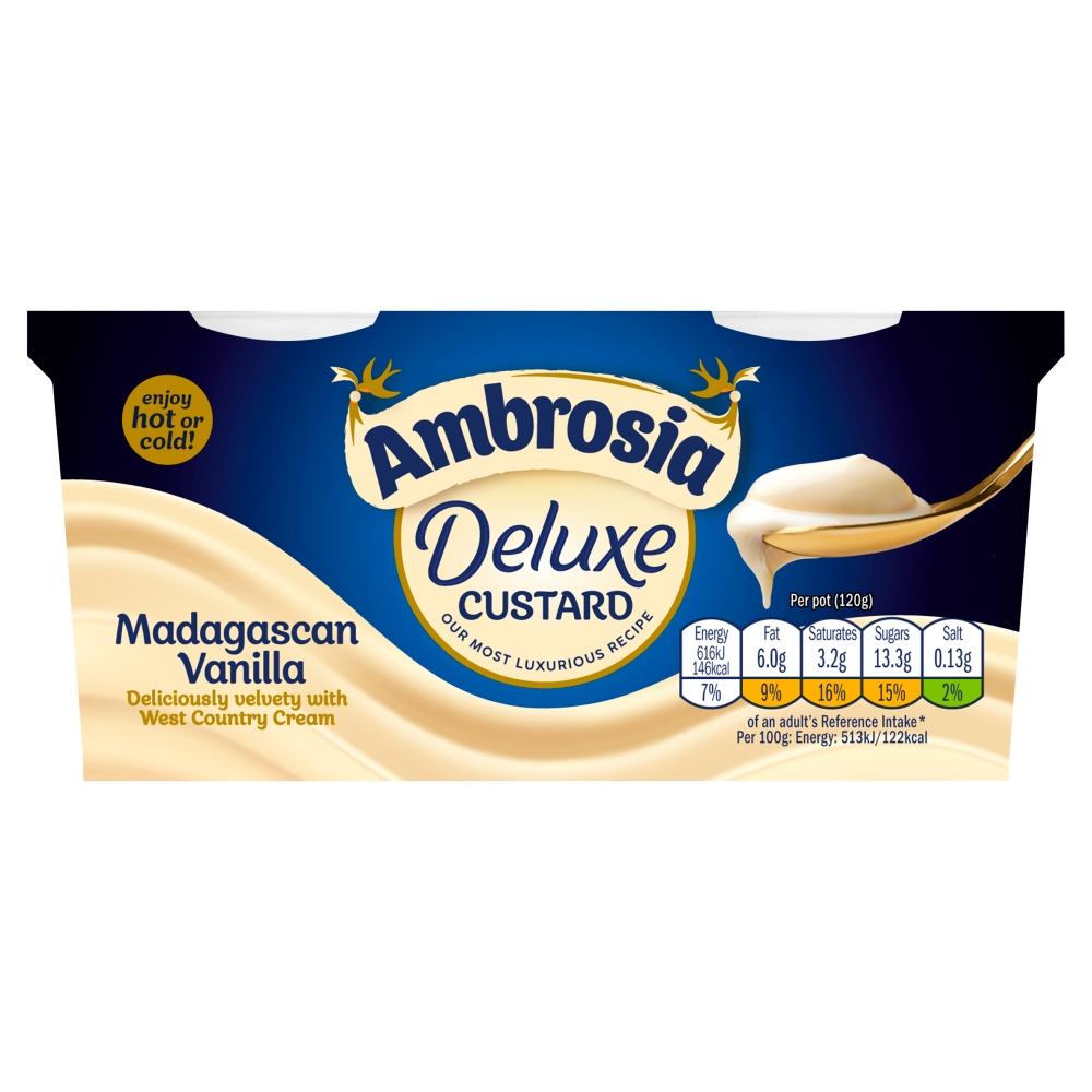 Ambrosia Deluxe Custard Madagascan Vanilla Pot 2x120g