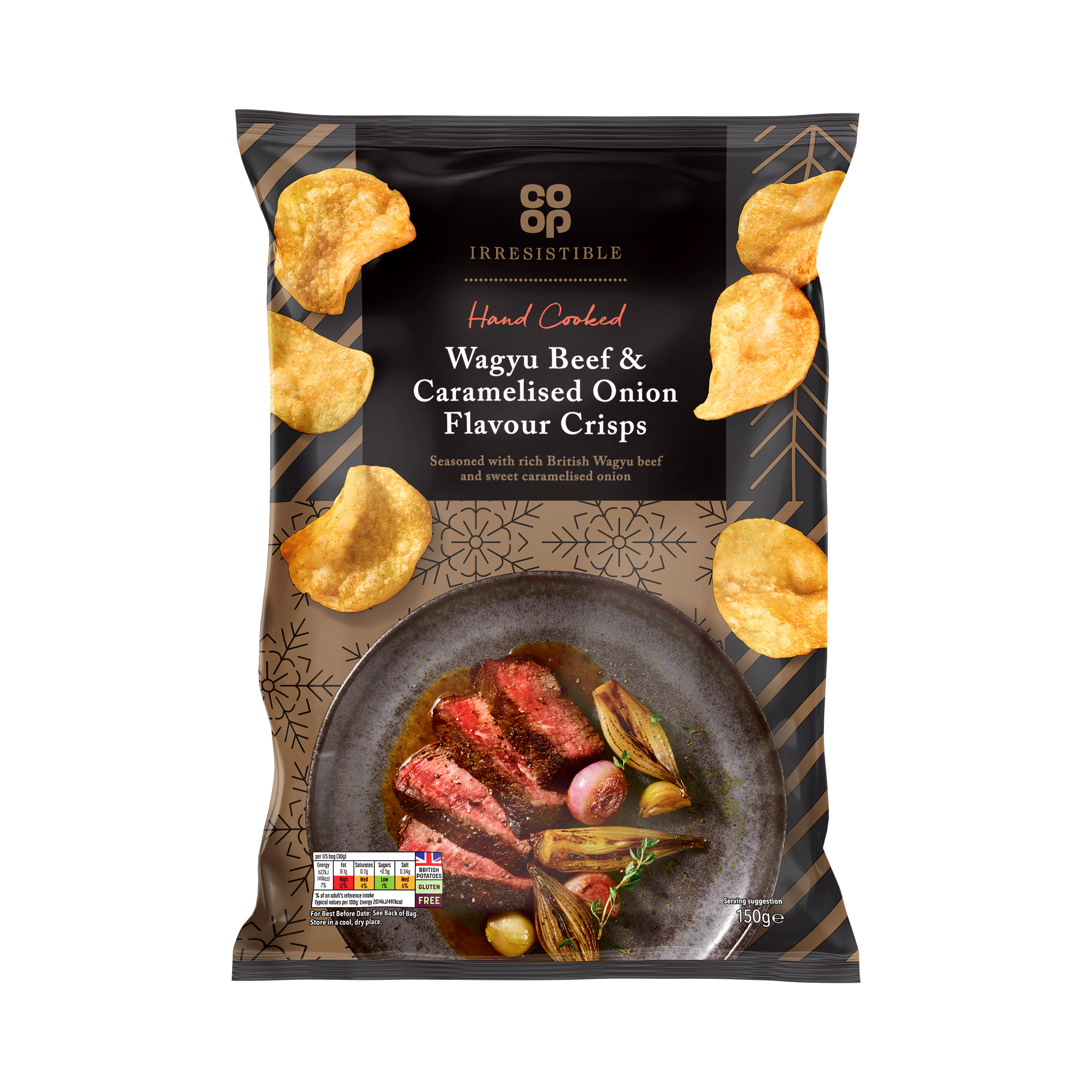 Co-op Irresistible Wagyu Beef & Caramelised Onion Crisps 150g