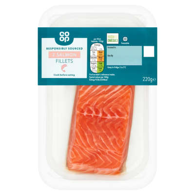 Co-op Responsibly Sourced 2 Salmon Fillets 220g