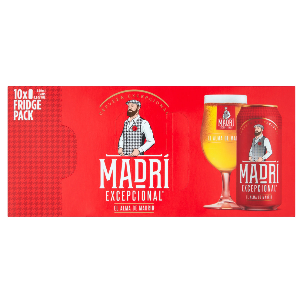 Madri Excepcional Lager Beer Cans 10x440ml