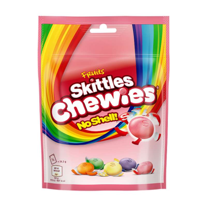 Skittles Chewies Vegan Sweets Fruit Flavoured Pouch Bag 137g - Co-op