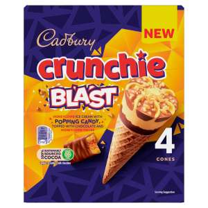 Cadbury Crunchie Ice Cream Cone 4 x 100ml