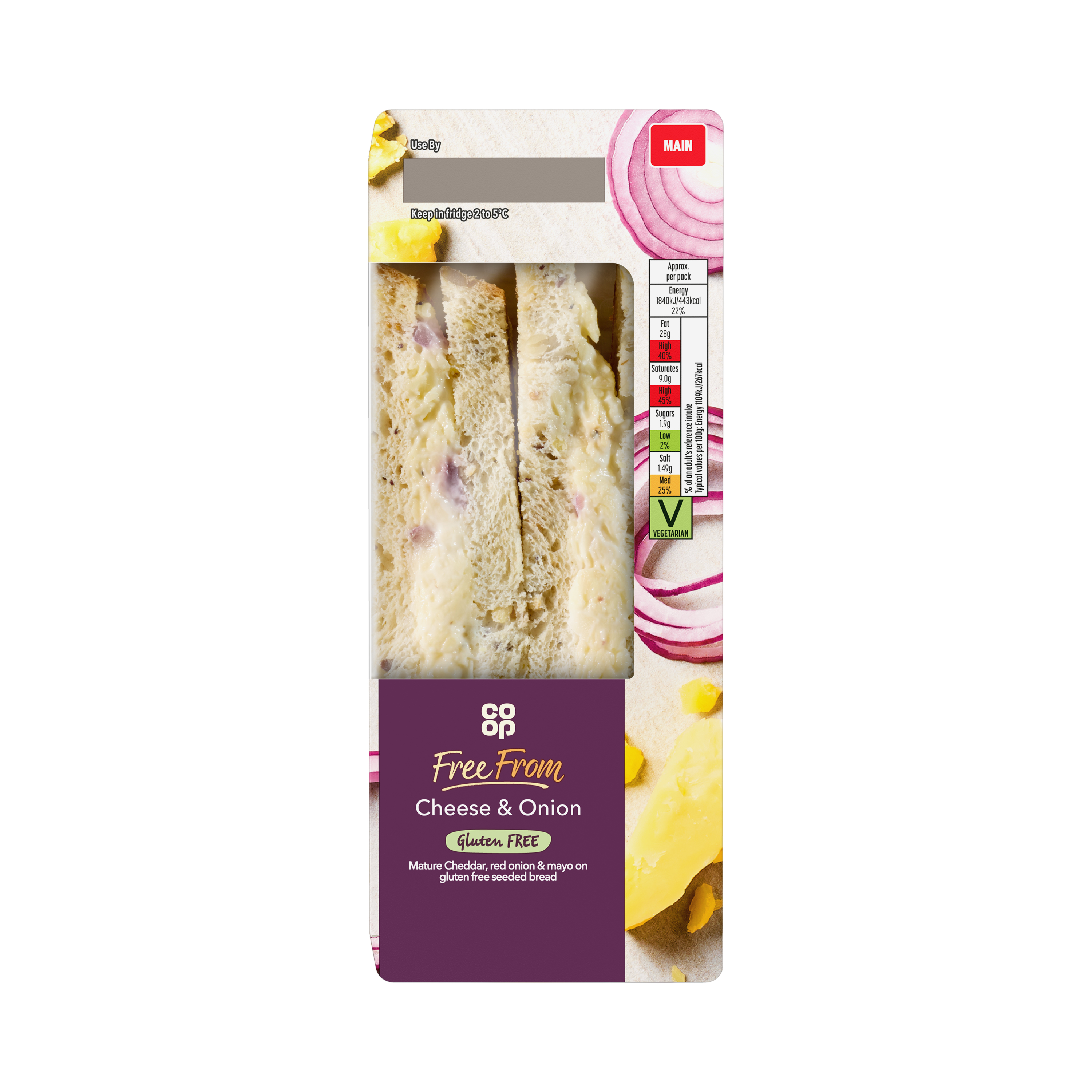 Co-op Free From Cheese & Onion Sandwich