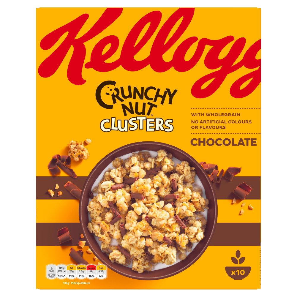 Kellogg S Crunchy Nut Clusters Chocolate Curls 450g Co Op