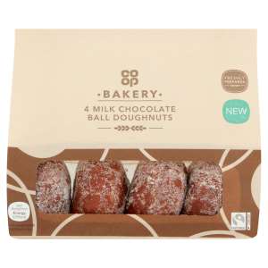 Co-op Bakery Chocolate Ball Doughnuts 4 Pack