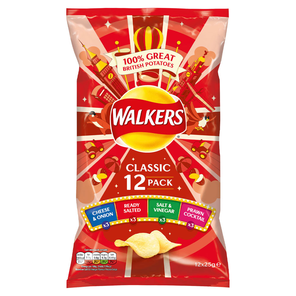 Walkers Classic Variety Crisps 12x25g Coop