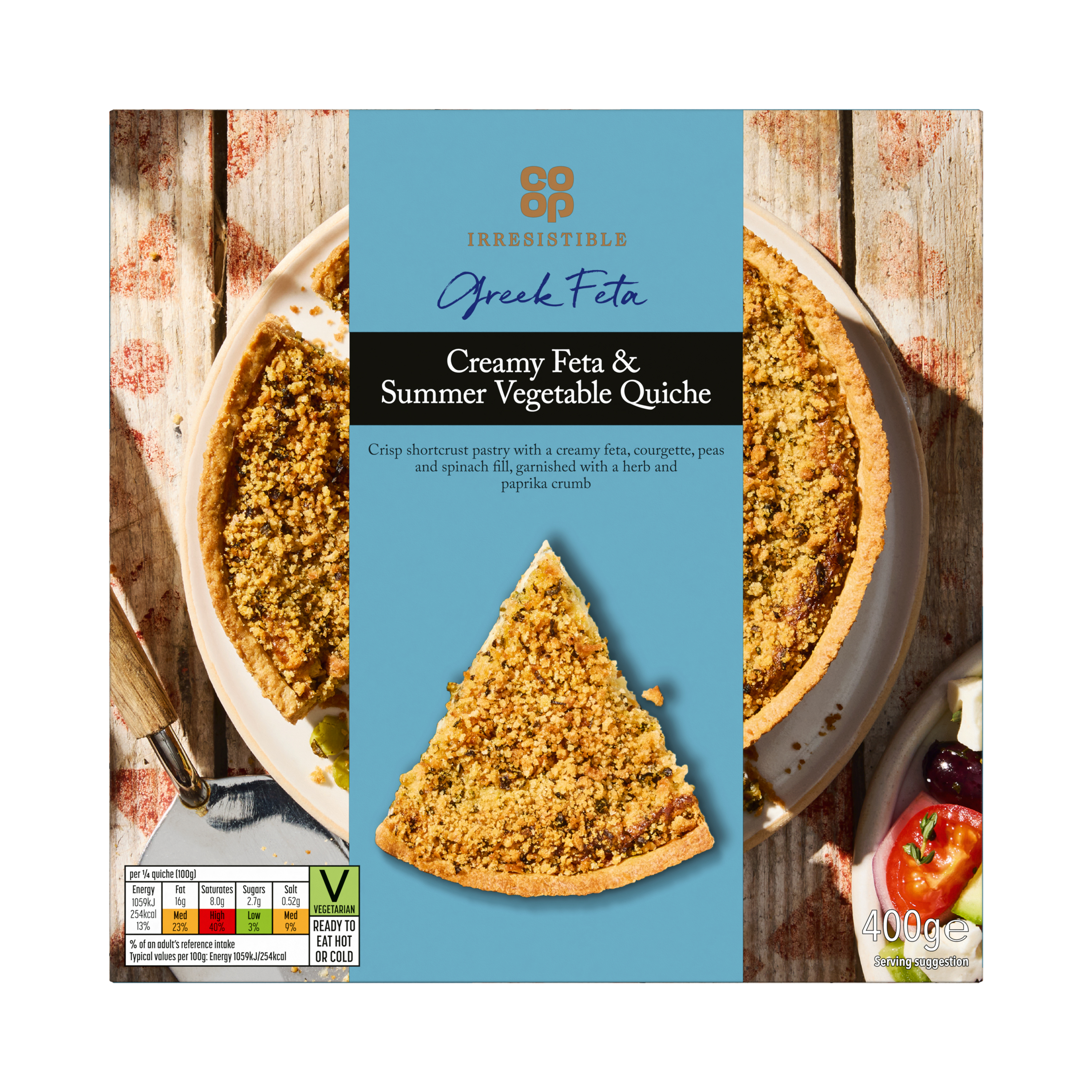 Co-op Irresistible Feta & Greens Quiche 400g