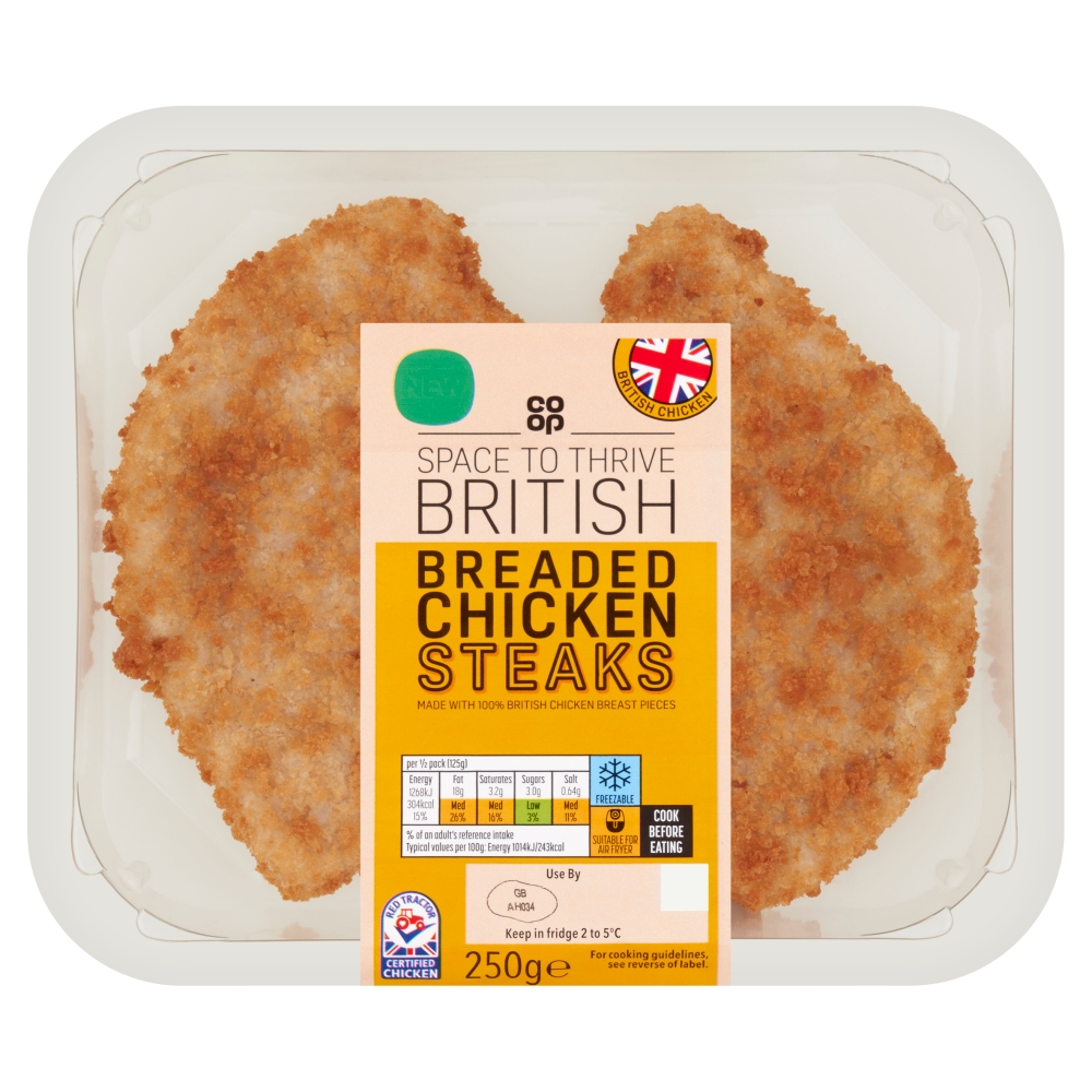 Co-op Breaded Chicken Steaks 250g