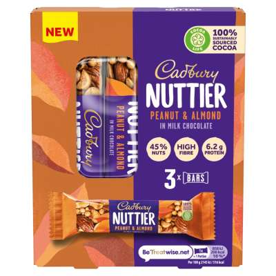 Cadbury Nuttier Peanut & Almond 3pk 120g