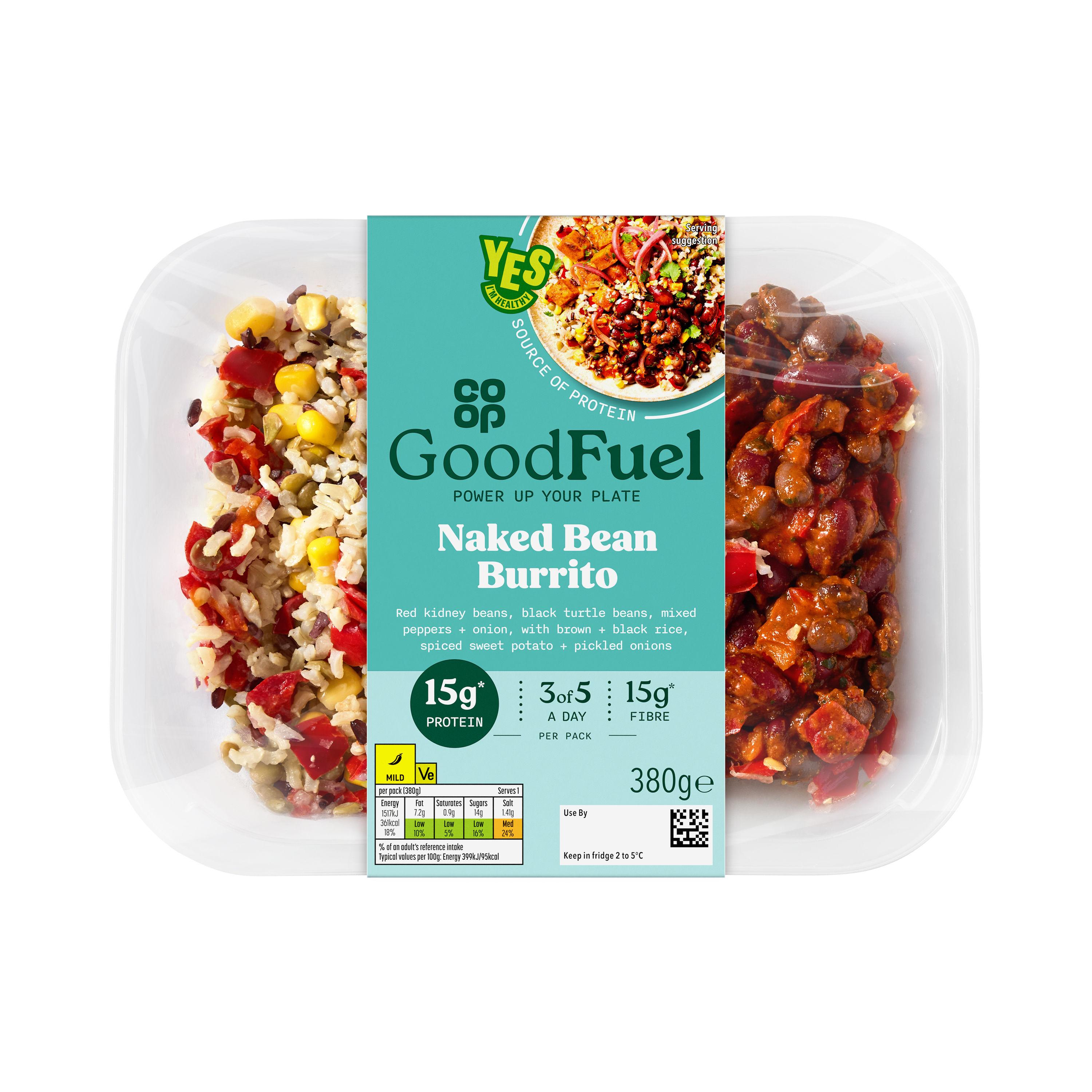 Co-op Good Fuel Naked Bean Burrito 380g