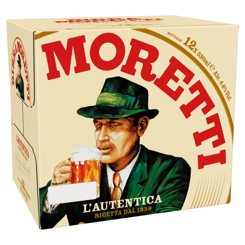 Birra Moretti Lager Beer Bottles 12 x 330ml