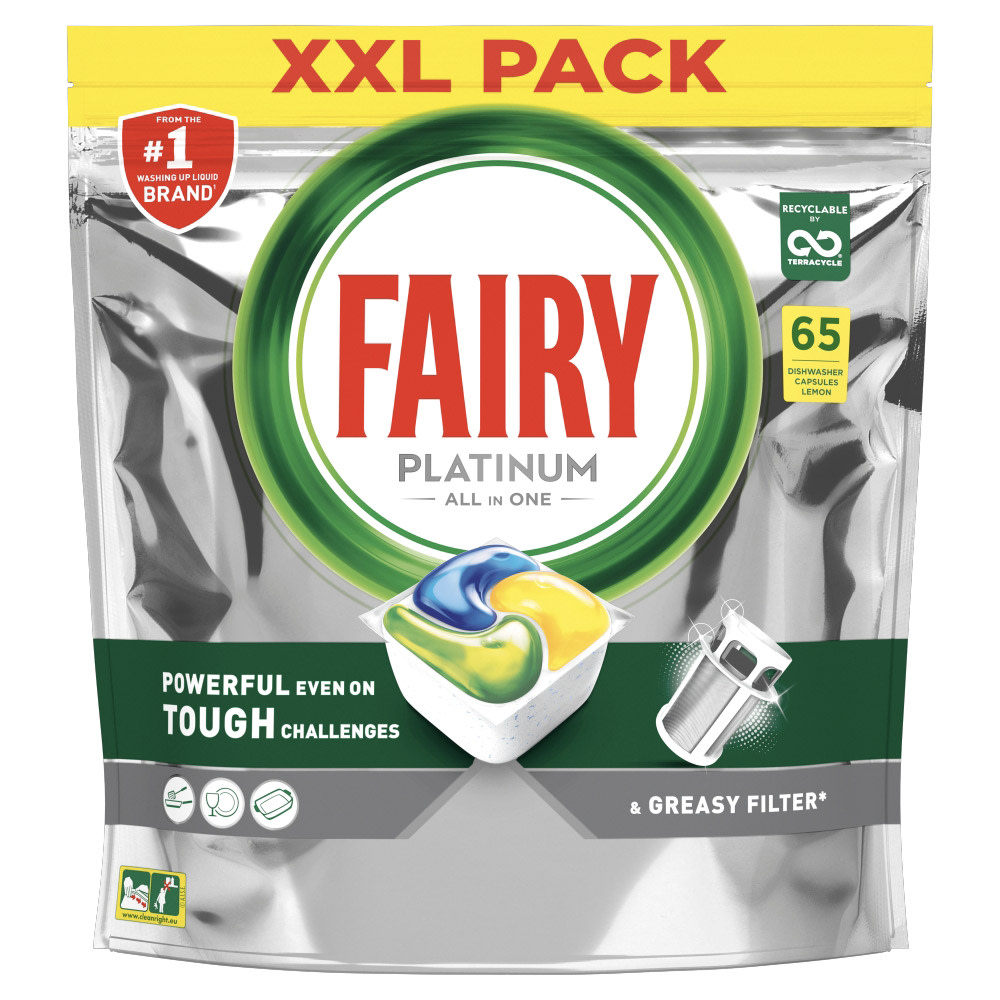 Fairy Platinum Dishwasher Tablets Lemon 65s - Co-op