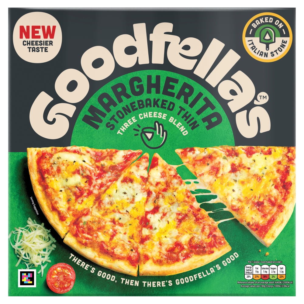 Goodfellas Stonebaked Thin Margherita Three Cheese Pizza 334g