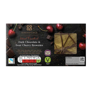 Co-op Irresistible Dark Chocolate & Sour Cherry Brownies 2 pack