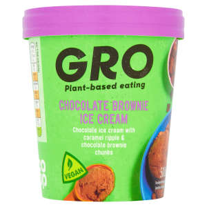 GRO Vegan Chocolate Brownie Ice Cream 500ml